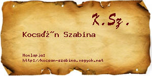 Kocsán Szabina névjegykártya
