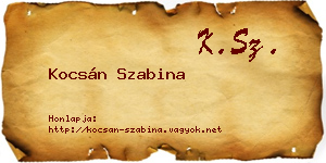 Kocsán Szabina névjegykártya