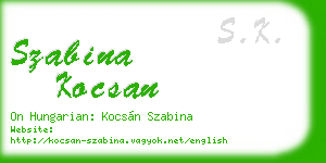 szabina kocsan business card