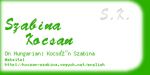 szabina kocsan business card